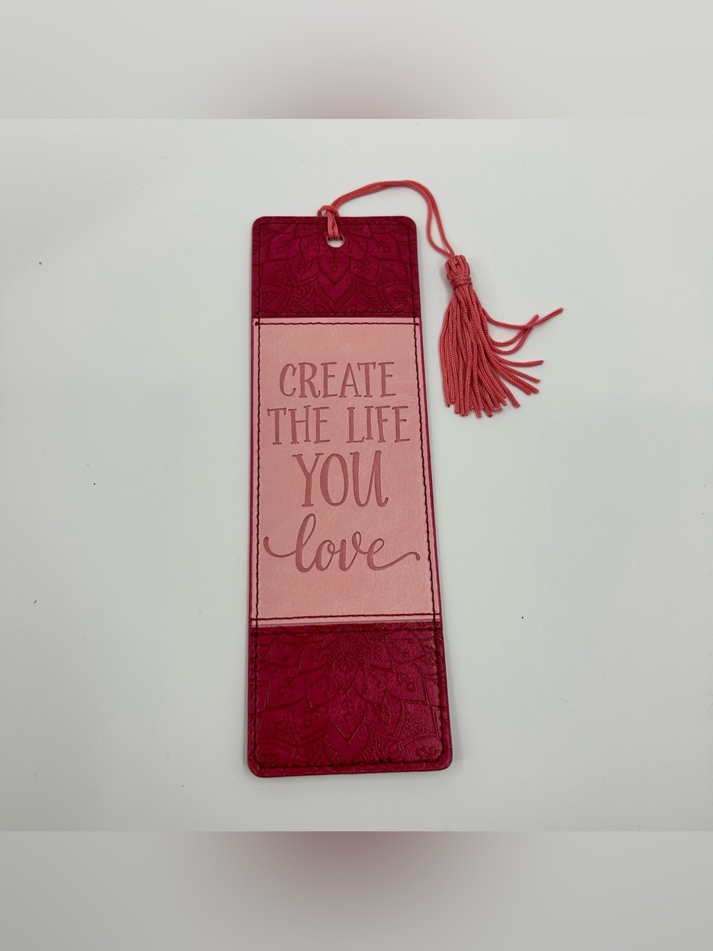 New Create The Life You Love Pink Faux Leather Bookmark
